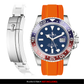 Solitaire Rubber strap for Rolex GMT Master II (Deployant Clasp)
