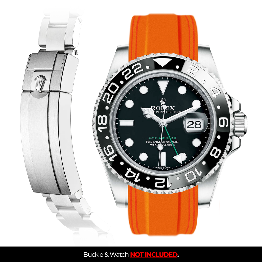 Solitaire Rubber strap for Rolex GMT Master II Deployant Clasp Solitaire Official