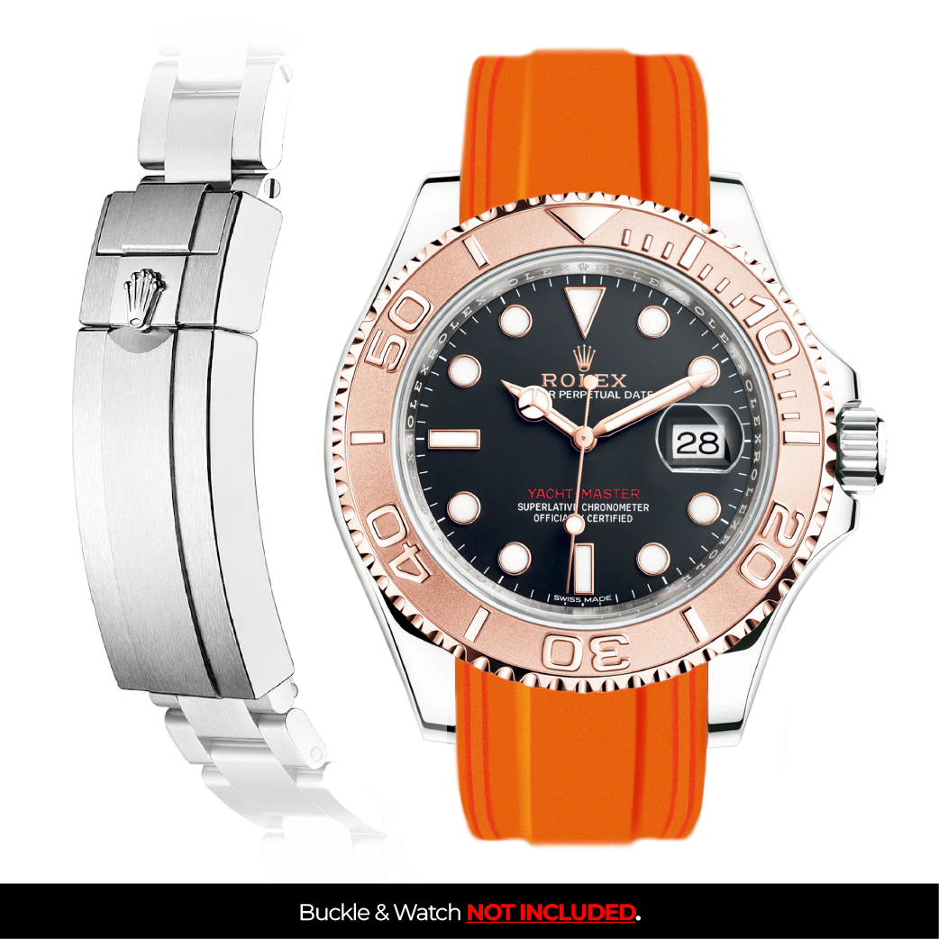 Solitaire Rubber strap for Rolex Yacht Master 40MM Deployant Clasp Solitaire Official