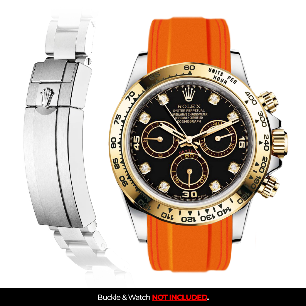 Solitaire Rubber strap for Rolex Daytona Deployant Clasp