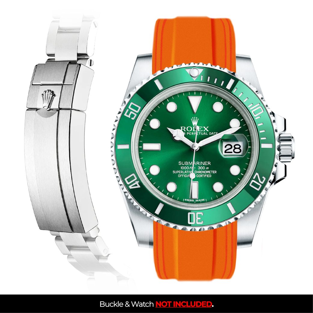 Solitaire Rubber strap for Rolex Submariner 40MM Deployant Clasp Solitaire Official
