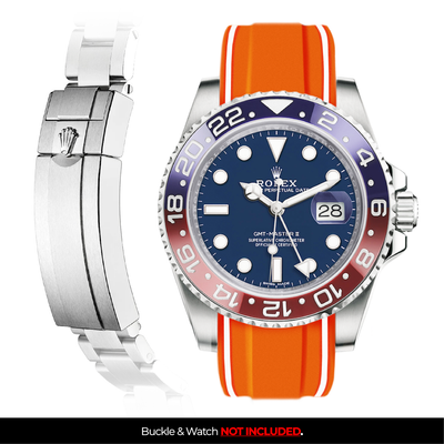 Solitaire Rubber strap for Rolex GMT Master II (Deployant Clasp)