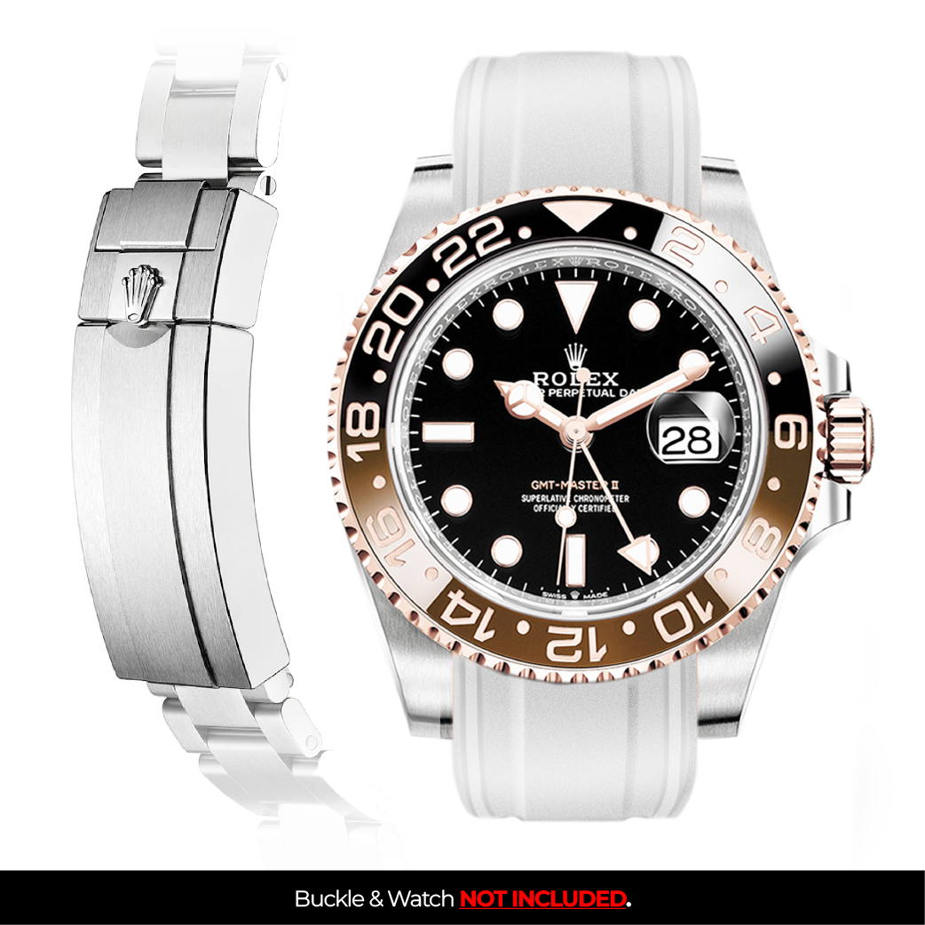 Solitaire Rubber strap for Rolex GMT Master II Deployant Clasp