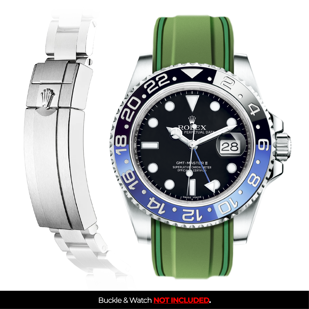 Solitaire Rubber strap for Rolex GMT Master II (Deployant Clasp)