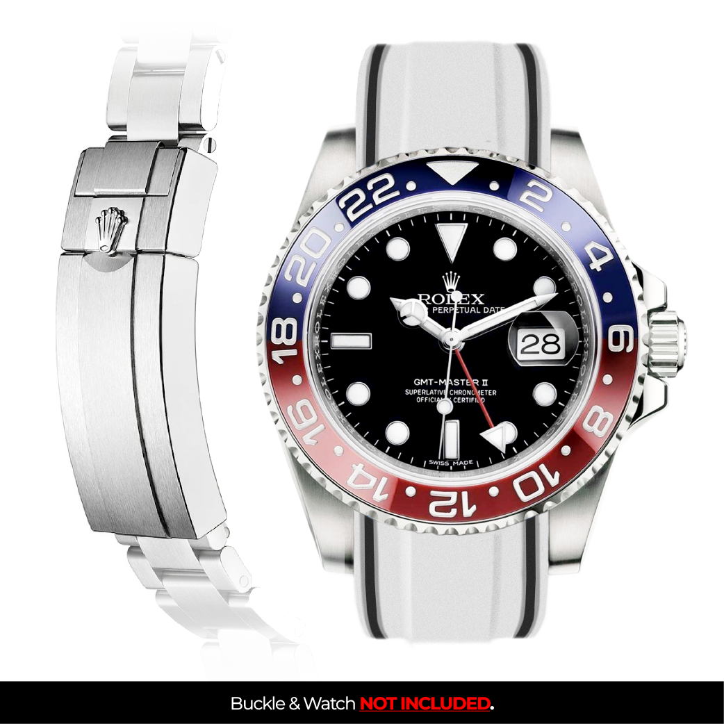 Solitaire Rubber strap for Rolex GMT Master II (Deployant Clasp