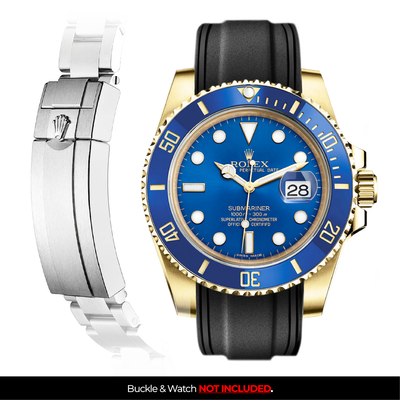 Solitaire Rubber strap for Rolex Submariner 40MM (Deployant Clasp)