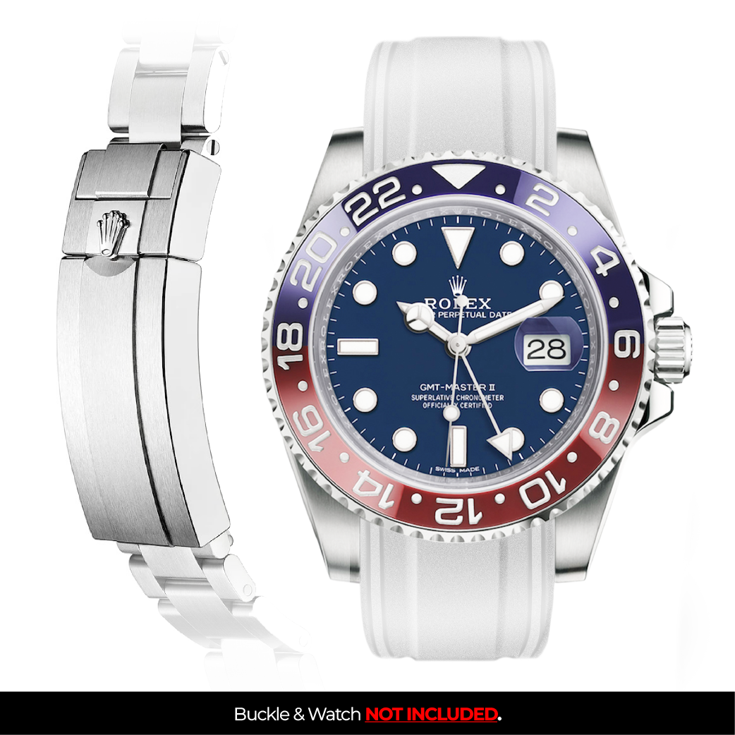 Solitaire Rubber strap for Rolex GMT Master II (Deployant Clasp)