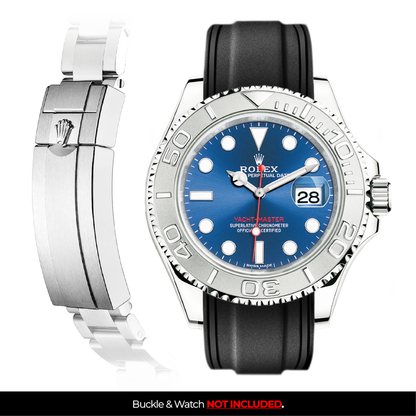 Solitaire Rubber strap for Rolex Yacht Master 40MM (Deployant Clasp)