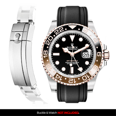 Solitaire Rubber strap for Rolex GMT Master II (Deployant Clasp)