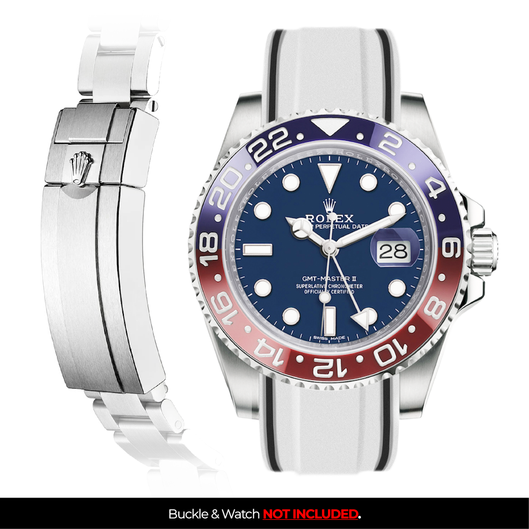 Solitaire Rubber strap for Rolex GMT Master II (Deployant Clasp)