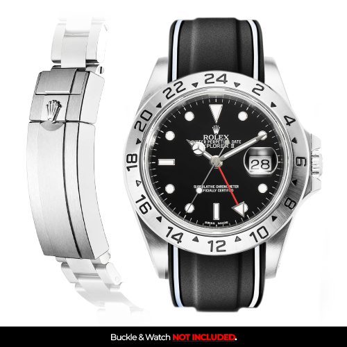Solitaire Rubber strap for Rolex Explorer II (Deployant Clasp)