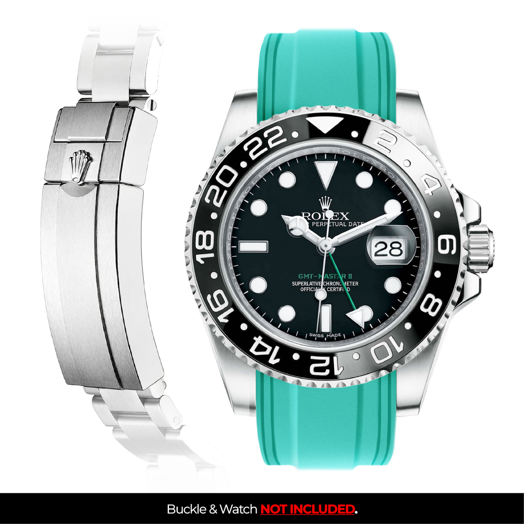 Solitaire Rubber strap for Rolex GMT Master II (Deployant Clasp)