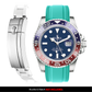 Solitaire Rubber strap for Rolex GMT Master II (Deployant Clasp)