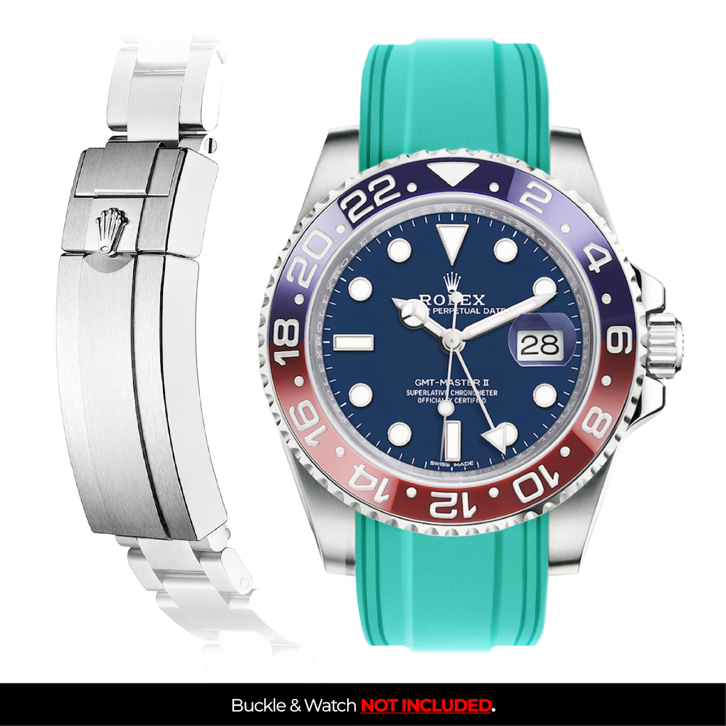 Solitaire Rubber strap for Rolex GMT Master II Deployant Clasp Solitaire Official
