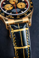 Bespoke Watch Strap in Gold Black Alligator