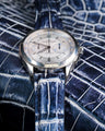 Bespoke Watch Strap in Tainted Blue Snowflake Crocodile