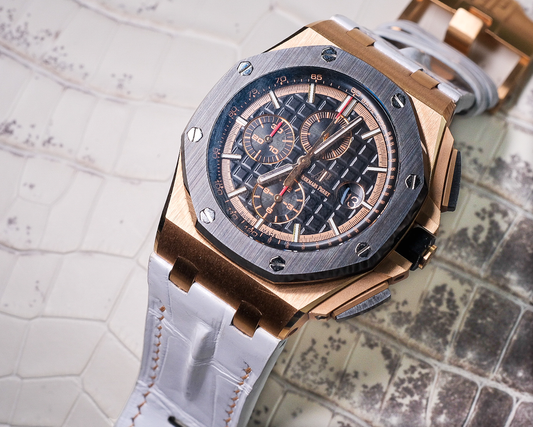 Bespoke Watch Strap in White Crocodile