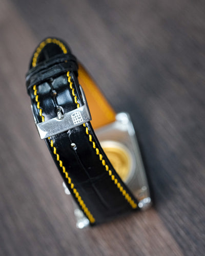 Bespoke Watch Strap in Black Crocodile