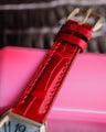Bespoke Watch Strap in Ferrari Red Crocodile