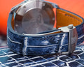 Bespoke Watch Strap in Tainted Blue Snowflake Crocodile
