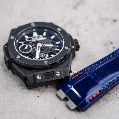Bespoke Watch Strap in Electric Blue Crocodile