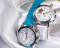 Bespoke Watch Straps in Miami Blue & White Crocodile