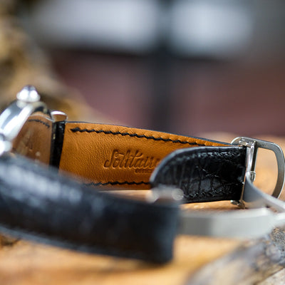 Bespoke Watch Strap in Black Crocodile