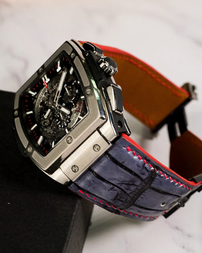 Bespoke Watch Strap in Grey Rubbed Off Crocodile