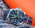 Bespoke Watch Strap in Tainted Blue Snowflake Crocodile