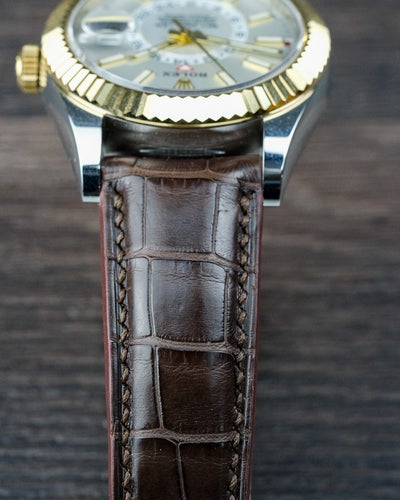 Bespoke Watch Strap in Dark Brown Crocodile