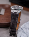 Bespoke Watch Strap in Charcoal Grey Crocodile