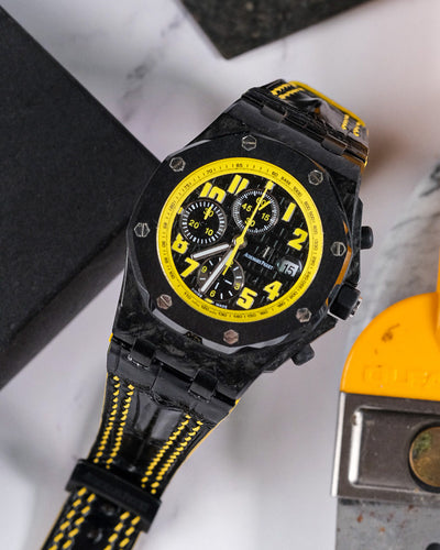 Bespoke Watch Strap in Black Crocodile