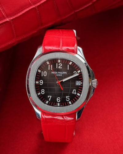 Bespoke Watch Strap in Ferrari Red Crocodile