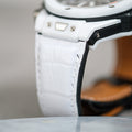Bespoke Watch Strap in White Crocodile