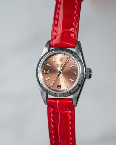 Bespoke Watch Strap in Ferrari Red Crocodile