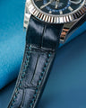 Bespoke Watch Strap in Navy Blue Crocodile
