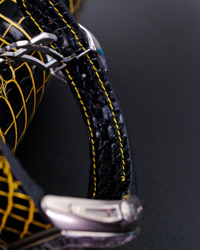 Bespoke Watch Strap in Black Gold Alligator