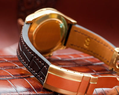 Bespoke Watch Strap in Chocolate Brown Crocodile