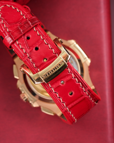 Bespoke Watch Strap in Red Himalayan Crocodile