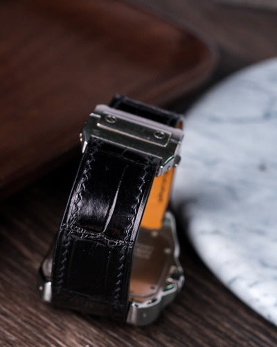 Bespoke Watch Strap in Black Crocodile