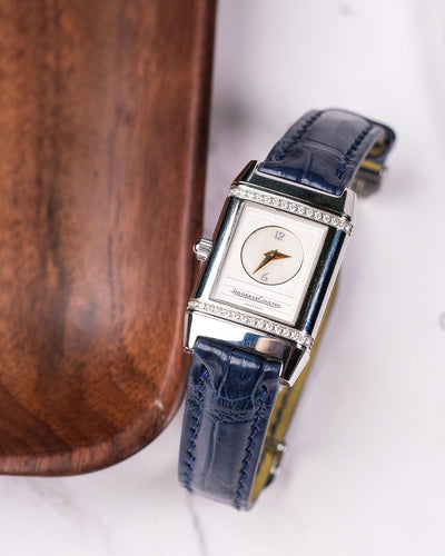 Bespoke Watch Strap In Navy Blue Crocodile