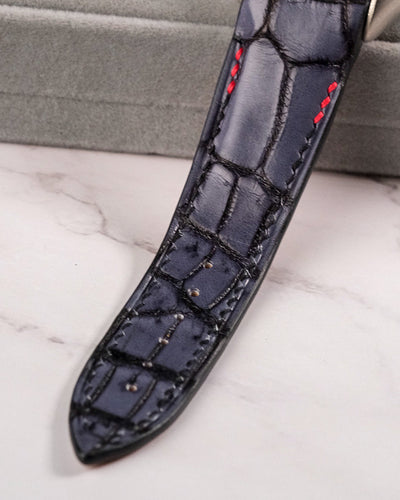 Bespoke Watch Strap in Grey Rubbed Off Crocodile