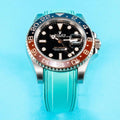 Solitaire Rubber straps in Turquoise Blue for Rolex GMT-Master 126711CHNR