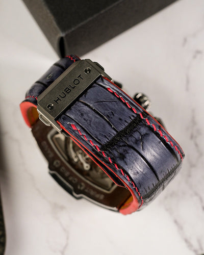 Bespoke Watch Strap in Grey Rubbed Off Crocodile