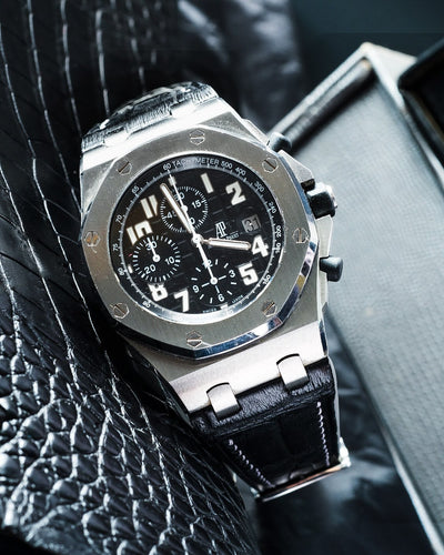 Bespoke Watch Strap in Black Crocodile