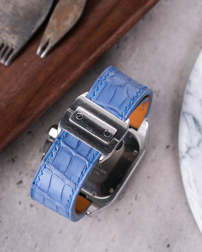 Bespoke Watch Strap in Baby Blue Himalayan Crocodile