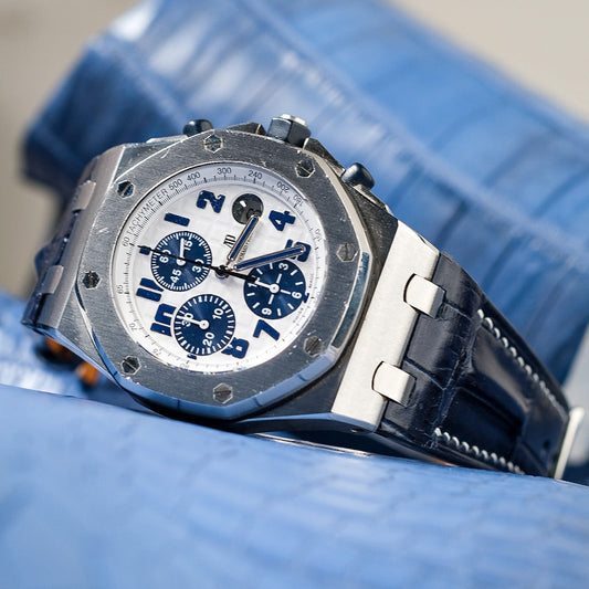 Bespoke Watch Strap in Navy Blue Crocodile