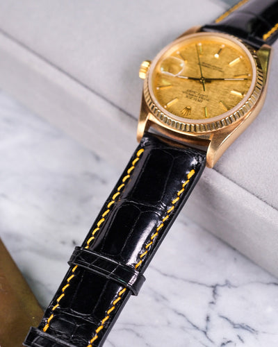 Bespoke Watch Strap in Black Crocodile