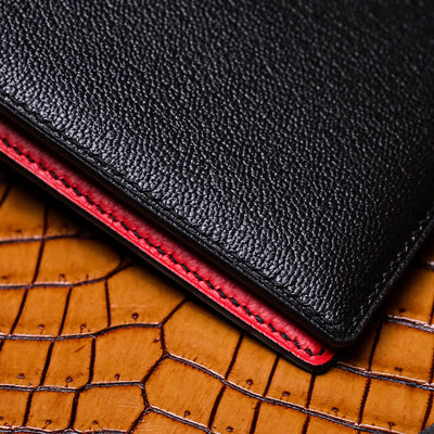 Bespoke Bifold Wallet in Black Chevre