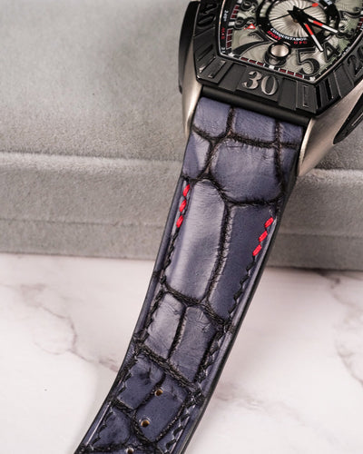 Bespoke Watch Strap in Grey Rubbed Off Crocodile